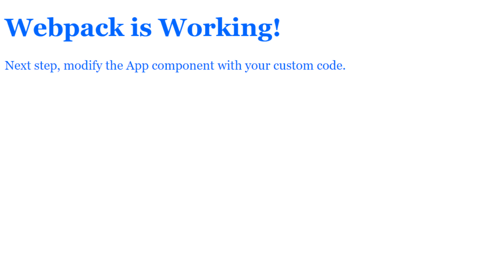 Webpack is working